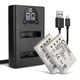 2x Battery 1180mAh+ Dual Charger