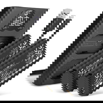 2x Camera Battery for Panasonic Lumix DC-S1, Lumix DC-S1H, Lumix DC-S1R + Dual Charger DMW-BTC14E