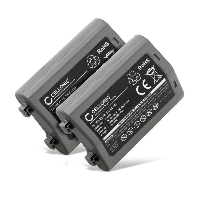 2x Batteria per Nikon D850, D5, D800, D810, D4s, D4, D6, D800E, Z 9 3300mAh da CELLONIC