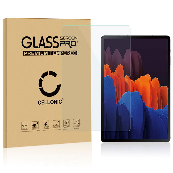 CELLONIC Screen Protector for Samsung Galaxy Tab S7 (SM-T870 / SM-T875) Tablet Screen Cover Film - 2.5D 0,33mm Full Glue 9H Tempered Glass Display Screen Guard Crystal Clear