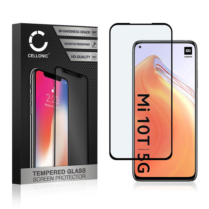 Vetro temperato CELLONIC per Xiaomi Mi 10T 5G / Mi 10T Pro 5G, screen protector (3D Full Cover 9H 0,33mm Full Glue) nero Pellicola salva schermo per telefono cellulare smartphone