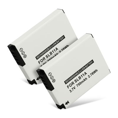 2x EA-SLB11A SLB-11A Battery for Samsung WB100 WB5000 WB550 WB600 WB2000 EX1 PL50 PL55 PL65 L200 L100 ES60 ES55 ST1000 TL240 CL5 750mAh Camera Battery Replacement