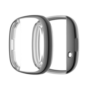 Protezione subtel TPU per FitBit Versa 3 / Sense custodia integrale assorbi-urti per smartwatch, guscio grigio cover protettiva per dispaly