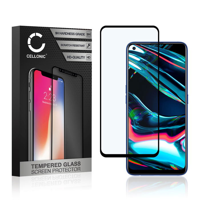 Vetro temperato CELLONIC per Realme 7 Pro, screen protector (3D Full Cover 9H 0,33mm Full Glue) nero Pellicola salva schermo per telefono cellulare smartphone