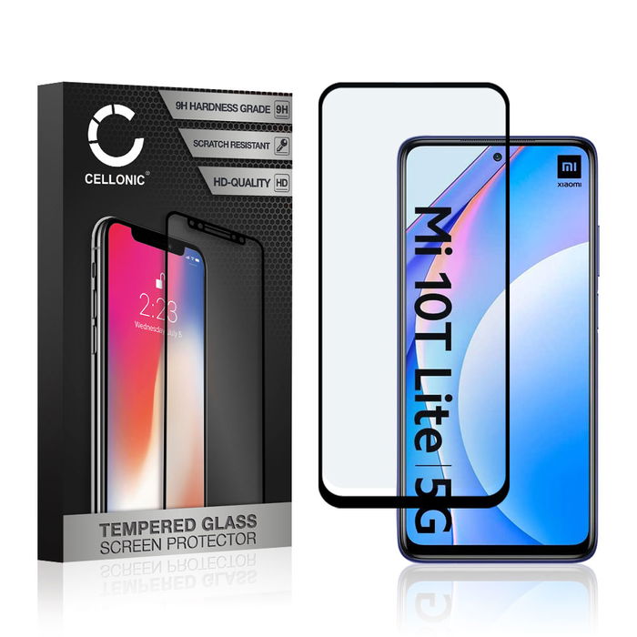 Vetro temperato CELLONIC per Xiaomi Mi 10T Lite, screen protector (3D Case-friendly 9H 0,33mm Full Glue) nero Pellicola salva schermo per telefono cellulare smartphone