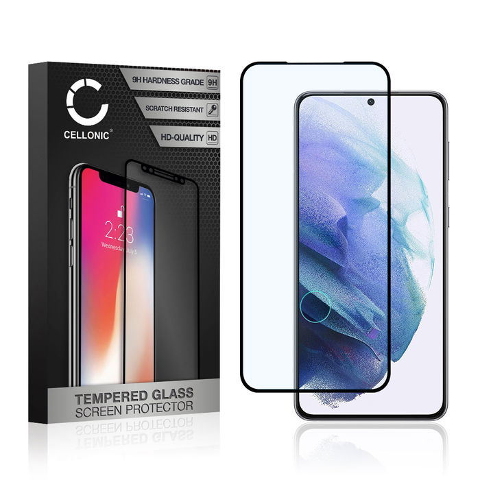 Vetro temperato CELLONIC per Samsung Galaxy S21 Plus (SM-G996), screen protector (3D Full Cover 9H 0,33mm Full Glue) nero Pellicola salva schermo per telefono cellulare smartphone