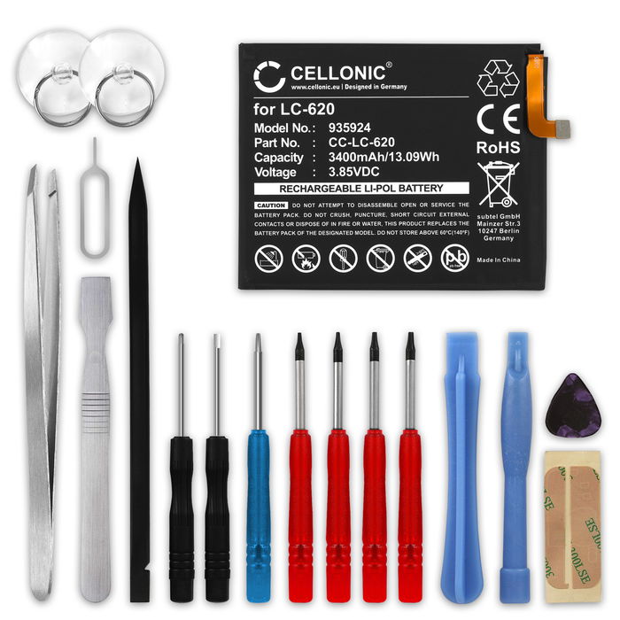 Batteria CELLONIC LC-620 per Nokia 6.2 Ricambio da 3400mAh + Set di strumento Sostituzione facile con utensili adatti e duraturi