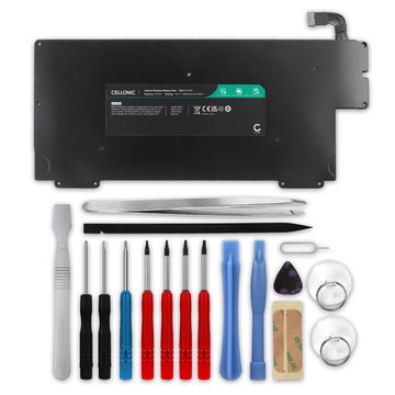 Batteria per portatile Apple MacBook Air 13 - A1237, A1304, A1245 ricambio per laptop 4800mAh 7.4V + Set di strumento