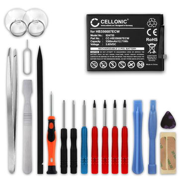 Batteria CELLONIC HB356687ECW per telefono Huawei Mate 10 Lite Ricambio affidabile da 3300mAh + Set di strumento Sostituisci professionalmente con giravite T2