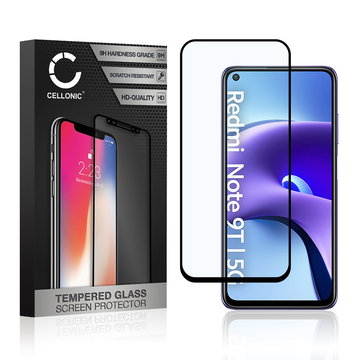 Vetro temperato CELLONIC per Xiaomi Redmi Note 9T 5G, screen protector (3D Full Cover 9H 0,33mm Full Glue) nero Pellicola salva schermo per telefono cellulare smartphone