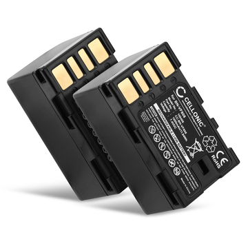 2x Battery for JVC GC-PX100, GZ-HM200, GZ-MG330, GY-HM100, GR-D728, BN-VF808, N-VF823 1500mAh from CELLONIC