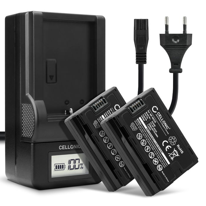 2x Batteria NP-W235 per fotocamera FujiFilm X-T4 / GFX 50S II / GFX100S / X-H2S Affidabile ricambio da 2250mAh, marca subtel + Caricabatteria