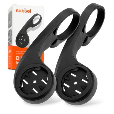 2x Supporto per manubrio da bicicletta subtel compatibile con Garmin Edge 1040, 1030, 1000, 830, 820, 800, 530, 520, 500 fissaggio su manubrio, nero, staffa frontale