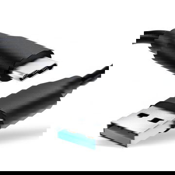 Cavo USB 2.0 con connettore USB C Type C per telefono Emporia Smart 3 / Smart 4 filo di 1,0m cavetto dati & ricarica 3A in PVC nero per cellulare