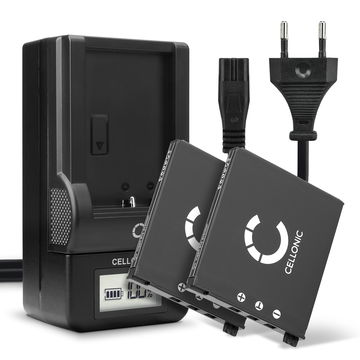 2x Batteria per Casio Exilim EX-S10, -S12, EX-Z80, -Z85, EX-Z90, EX-FS10, EX-Z19, EX-Z20 - NP-60 720mAh + Caricabatteria BC-60L di Ricambio sostituzione scorta