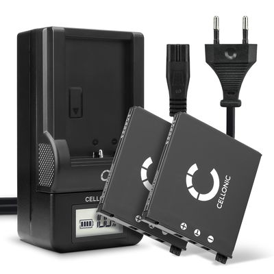 2x Batteria per Casio Exilim EX-S10, -S12, EX-Z80, -Z85, EX-Z90, EX-FS10, EX-Z19, EX-Z20 - NP-60 720mAh + Caricabatteria BC-60L di Ricambio sostituzione scorta