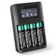4x Batteria 2600mAh + Caricabatteria