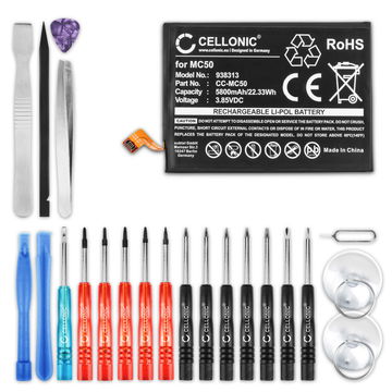 Batteria CELLONIC MC50 per Lenovo K12 Pro / Motorola Moto G9 Power Ricambio da 5800mAh + Set di strumento Sostituzione facile con utensili adatti e duraturi