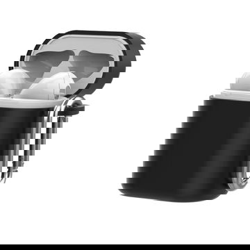 Custodia, colore nero, per Huawei Freebuds 2, Honor Flypods pro guscio protettivo per auricolari, case anti-graffi, cover antiurti con utile moschettone per agganciarlo a borsa, zaino, marsupio