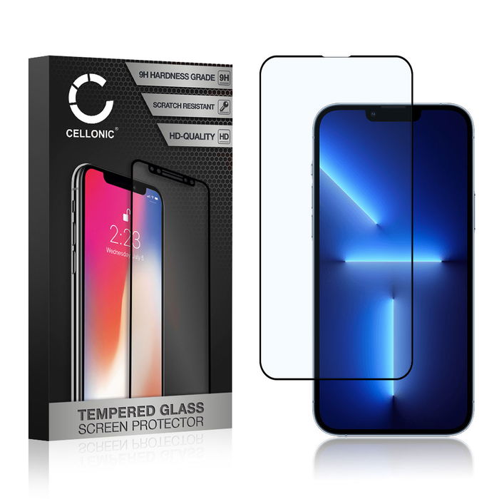 Vetro temperato CELLONIC per Apple iPhone 13 Pro, screen protector (3D Case-friendly 9H 0,33mm Full Glue) nero Pellicola salva schermo per telefono cellulare smartphone