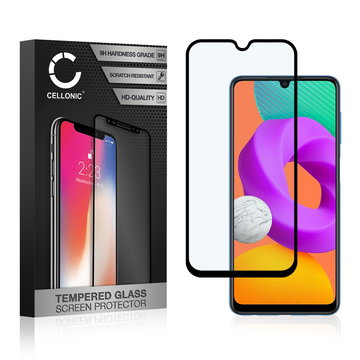 Vetro temperato CELLONIC per Samsung Galaxy M22 (SM-M225), screen protector (3D Case-friendly 9H 0,33mm Full Glue) nero Pellicola salva schermo per telefono cellulare smartphone