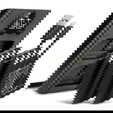 2x Batteria DMW-BLK22 per fotocamera Panasonic Lumix DC-GH5 II DC-GH6 DC-S5 G9 GH5 GH5S Affidabile ricambio da 1600mAh, marca CELLONIC + Caricabatterie Doppio