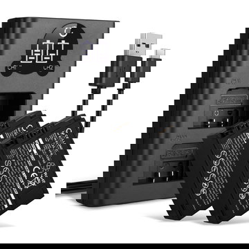 2x CELLONIC Camera Battery for Nikon Z fc / Z 50 / Z 30 Replacement EN-EL25, VFB12502 Battery 1280mAh Backup + Dual Charger MH-32