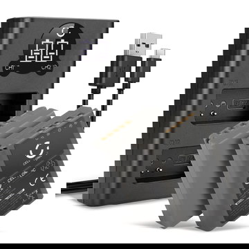 2x Batteria per Olympus OM-D E-M1 OM-D E-M5 Mark II Pen E-P5 Pen-F - BLN-1 1140mAh + Caricabatteria doppio BCN-1 Ricambio sostituzione scorta