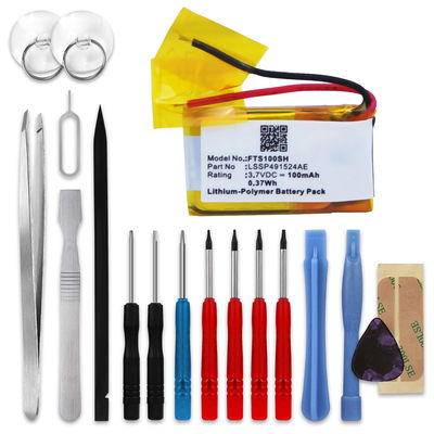 Batteria sostitutiva LSSP491524AE per FitBit Surge Affidabile ricambio da 100mAh + Set di strumento per orologio smartwatch bracciale fitness tracker