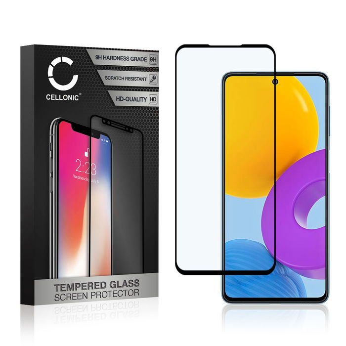 Vetro temperato CELLONIC per Samsung Galaxy M52 5G (SM-M526), screen protector (3D Case-friendly 9H 0,33mm Full Glue) nero Pellicola salva schermo per telefono cellulare smartphone