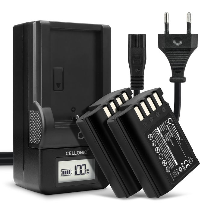 2x Batteria per Panasonic Lumix G9 GH5 II GH5S DC-GH5 II DC-GH6 DC-S5 II DC-S5 IIX DC-G9 II DMW-BLK22 (2250mAh, 7.4V) + Caricabatteria marca CELLONIC