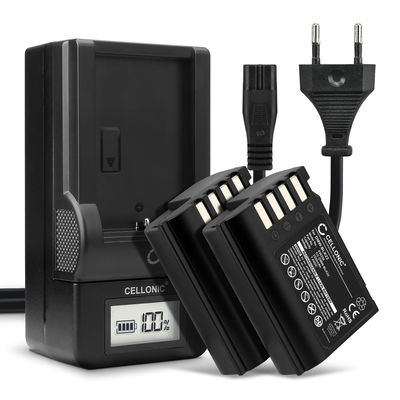 2x Batteria per Panasonic Lumix G9 GH5 II GH5S DC-GH5 II DC-GH6 DC-S5 II DC-S5 IIX DC-G9 II DMW-BLK22 (2250mAh, 7.4V) + Caricabatteria marca CELLONIC