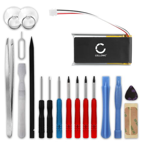 Batteria per FLIR One Pro SDL702035 (450mAh, 3.7V) + Kit di attrezzi (17 pezzi) di CELLONIC