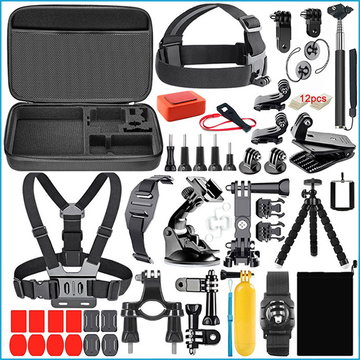 Kit di montaggio per fotocamera GoPro Hero 1/2/3/3+/4/5 - Set da 26 accessori per action cam  - Espandi la tua operatività con un montaggio agevole e sicuro delle unità del set