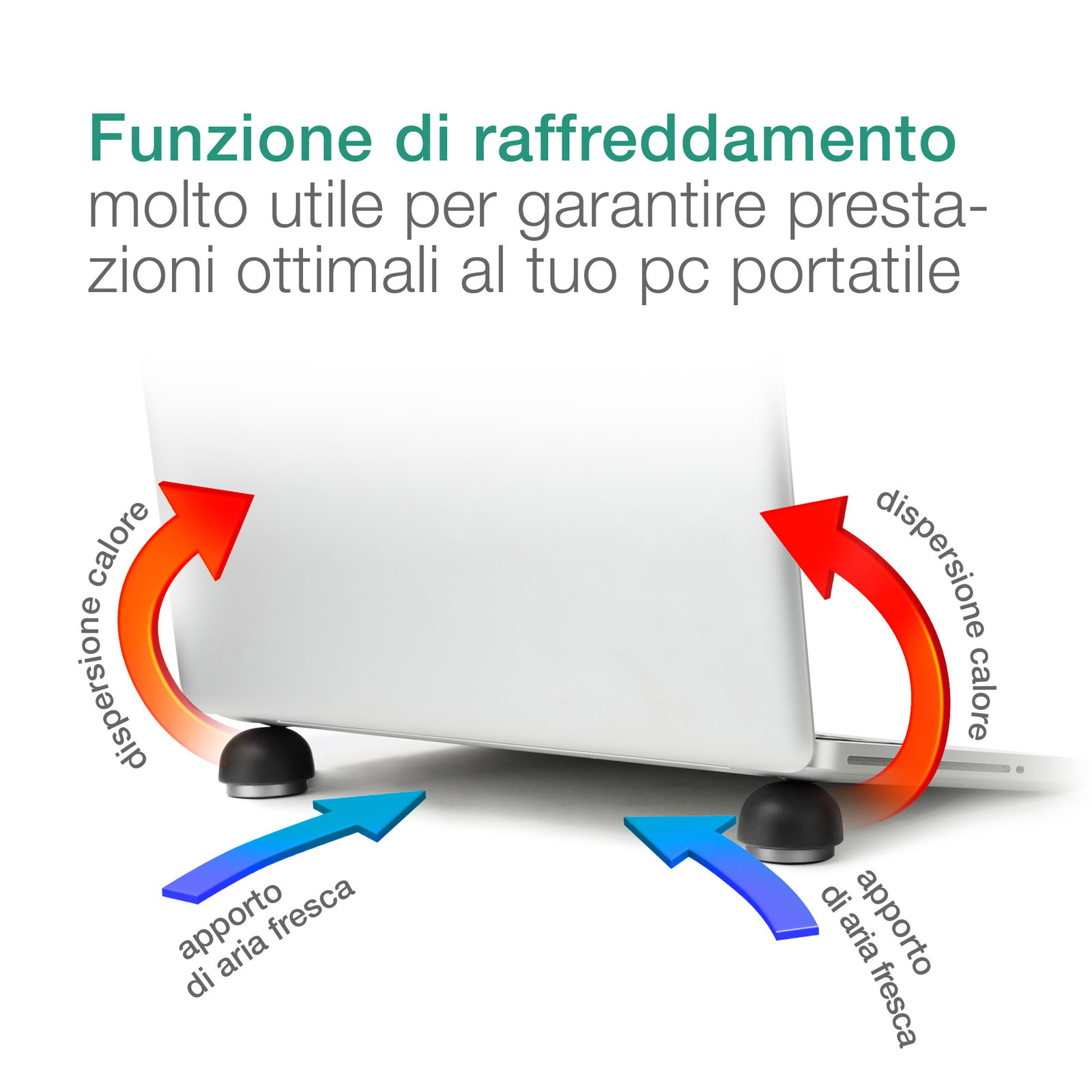 CELLONIC Piedini Di Rialzo Per Laptop - Migliorano Postura E Raffreddamento (2 Pezzi)