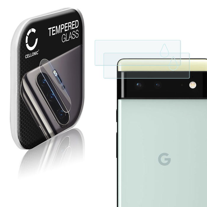 2x Vetrino protettivo CELLONIC per lenti di fotocamera del telefono smartphone Google Pixel 6 pellicola 9H 0,33mm Full Glue Trasparente