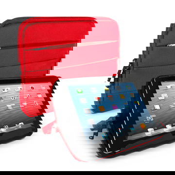 CELLONIC Universal Protective Tablet Sleeve Case with Stand for 10.1 Inch Tablets Nylon Anti-Shock Bubble Padding Water Repellent Shockproof Slim Cover Bag - Red