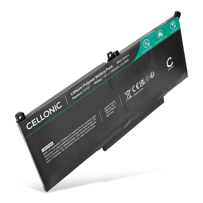 Batteria per portatile Dell Latitude 14 7490, 7480, Latitude 13 7390, 7380, Latitude 12 7290, 7000, E7480, F3YGT ricambio per laptop 7200mAh 7.4V 