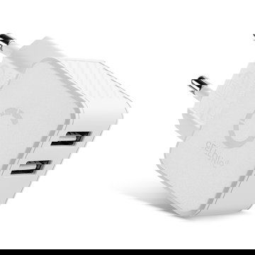 Caricatore USB rapido, adattatore di ricarica per 5V / 1A, 1000mA , colore bianco, 17W 3.4A 5V 2 per presa EU