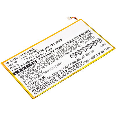 Batteria PR-279594N compatibile con Acer Iconia Tab 10 (A3-A40) (B3-A30) (B3-A20) 5 Pin Ricambio da 5700mAh per tablet pc -Sostituzione di lunga durata