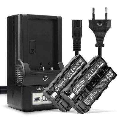 2x NP-F750 Batteries for Sony DSR-PD150 HDR-FX7 HDR-FX1 HDR-FX1000 GV-HD700 DSR-PD170 GV-HD700E Camcorder 2600mAh NP-F550 Battery Replacement + LCD Smart Charger