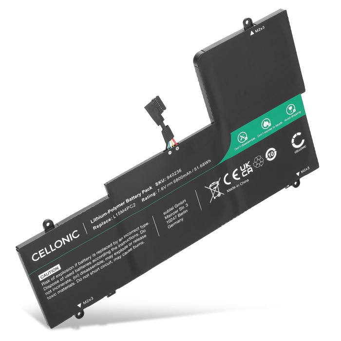 Batteria per portatile Lenovo Yoga 710-14IKB, 710-14ISK, 710-15IKB, 710-15ISK ricambio per laptop 6800mAh 7.64V 