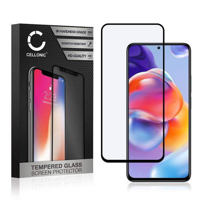 Vetro temperato CELLONIC per Xiaomi Redmi Note 11 Pro Plus, screen protector (3D Case-friendly 9H 0,33mm Full Glue) nero Pellicola salva schermo per telefono cellulare smartphone