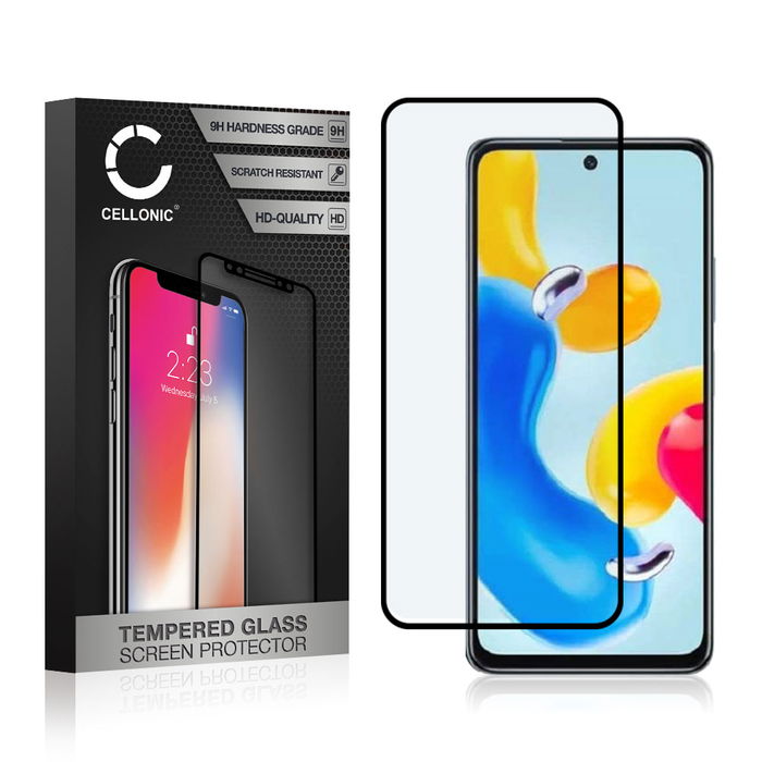 Vetro temperato CELLONIC per Xiaomi Redmi Note 11S, screen protector (3D Case-friendly 9H 0,33mm Full Glue) nero Pellicola salva schermo per telefono cellulare smartphone