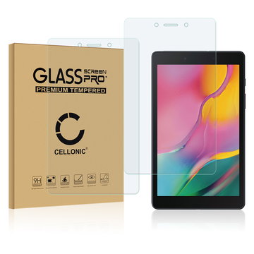 2x CELLONIC Screen Protector for Samsung Galaxy Tab A 8.0 (2019) SM-T290 Tablet Screen Cover Film - 2.5D 0,33mm Full Glue 9H Tempered Glass Display Screen Guard Crystal Clear