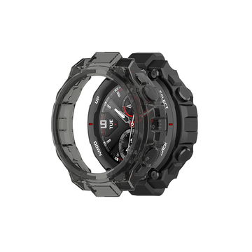 Protezione subtel in TPU per Amazfit T-Rex custodia assorbi-urti per smartwatch, nero, cover protettiva di bordi, ghiera, lunette e anse
