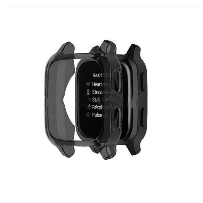 Protezione subtel in TPU per Garmin Venu Sq Music custodia assorbi-urti per smartwatch, nero, cover protettiva di bordi, ghiera, lunette e anse