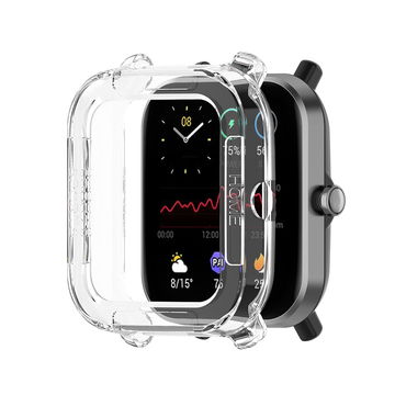 Protezione subtel in TPU per Amazfit GTS 2 mini custodia assorbi-urti per smartwatch, Trasparente, cover protettiva di bordi, ghiera, lunette e anse