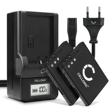 CELLONIC Battery for Pentax Optio E71 Optio H90 Optio i90 Optio NB1000 Optio P70 Optio P80 Optio RS1000 Optio W90 Optio WS80 D-LI88 (740mAh, 3.7V) + Charger