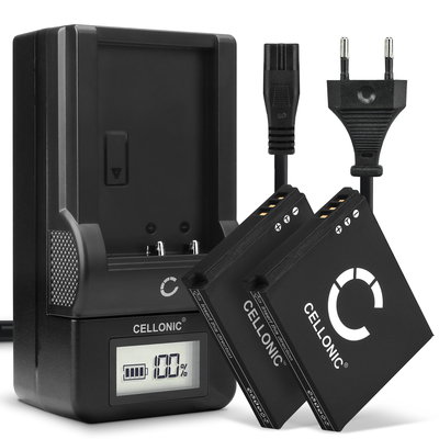 2x Batteria NB-4L per fotocamera Canon Legria Vixia Mini Digital IXUS 220 HS 60 70 75 80 IS 100 115 130 230 255 Elph 330 HS 300 100 SD750 SD1400 Affidabile ricambio da 850mAh, marca CELLONIC + Caricabatteria